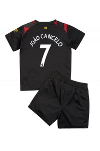 Manchester City Joao Cancelo #7 Babyklær Borte Fotballdrakt til barn 2022-23 Korte ermer (+ Korte bukser)